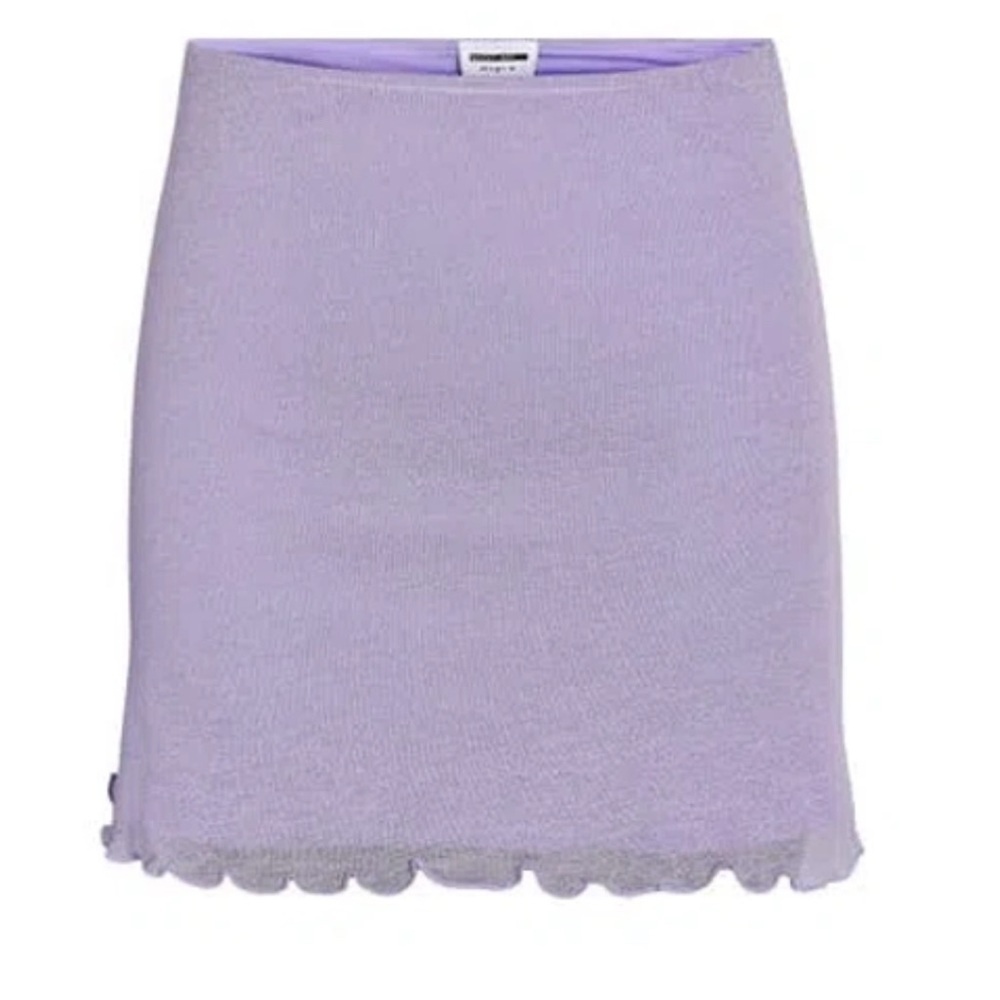 Noisy May Lavender scallop lettuce edge miniskirt - Picture 2 of 6